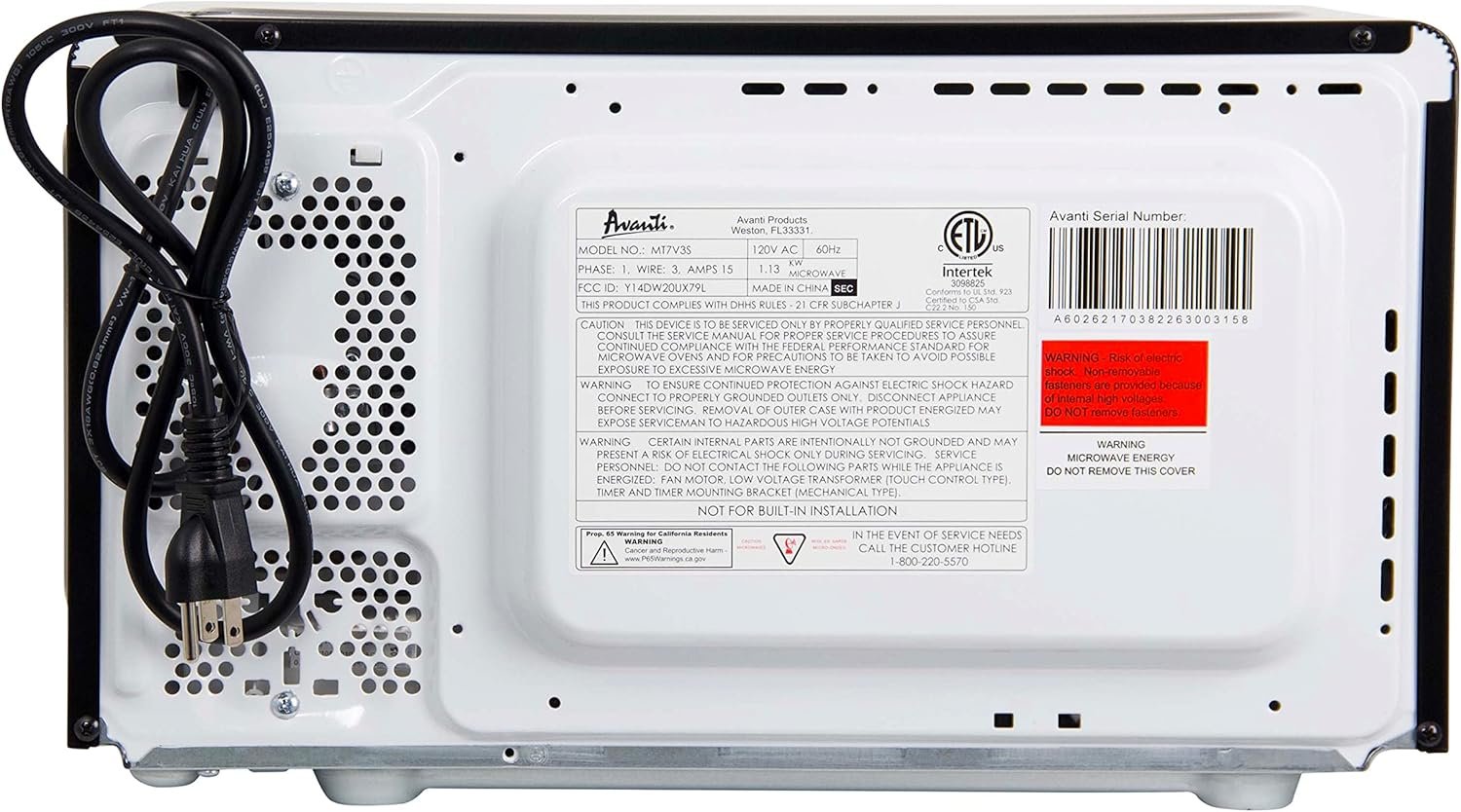 Avanti MT7V3S Microwave Oven 700-Watts Compact with 6 Pre Cooking Settings, Speed Defrost, Electronic Control Panel and Glass Turntable, 0.7-Cu.Ft, Metallic - Image 9