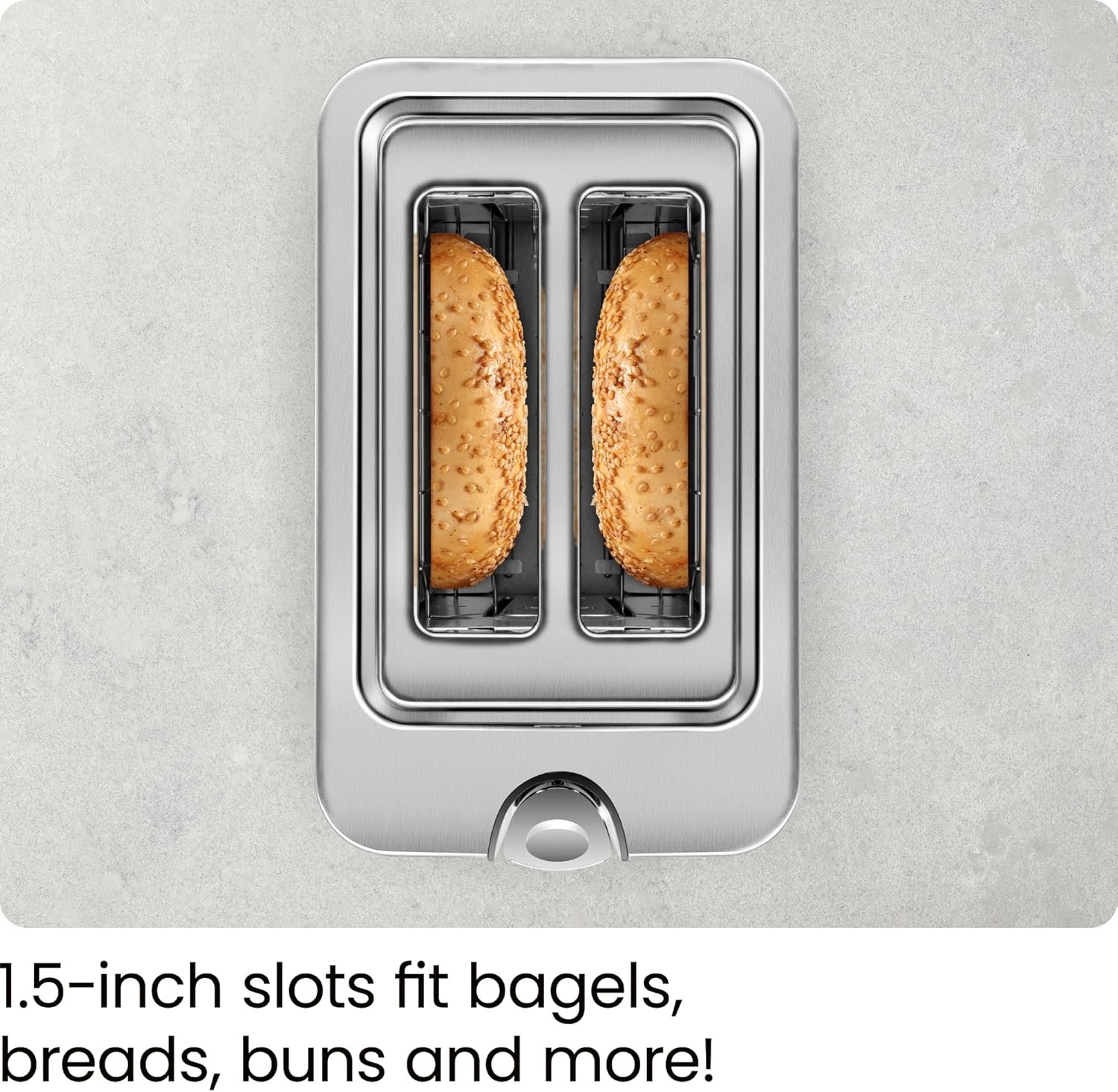 Chefman 2-Slice Digital Toaster, Pop-Up, Stainless Steel, Extra-Wide Slots For Bagels, Defrost, Reheat, Cancel Functions, Removable Crumb Tray - Image 6