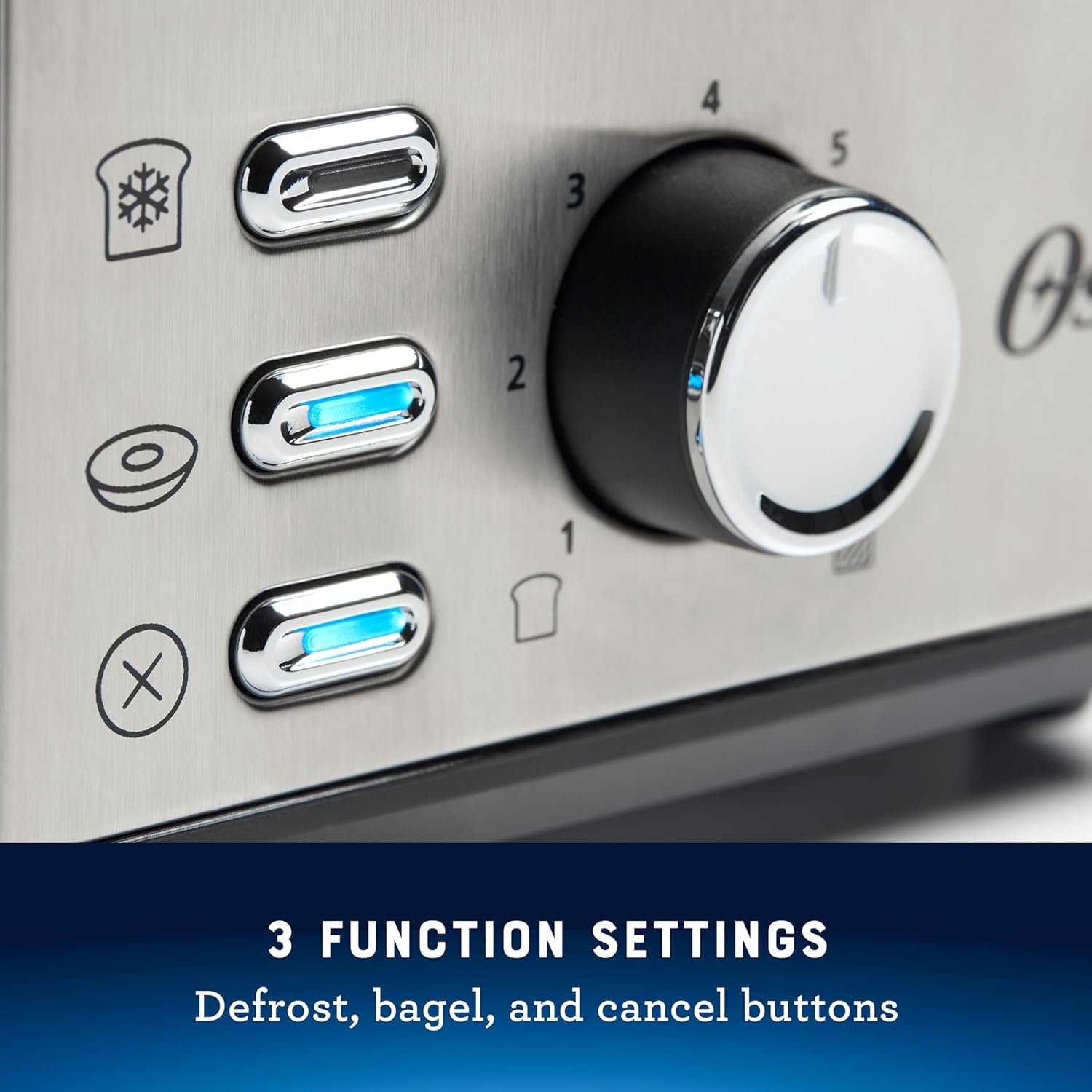 Oster 2-Slice Toaster with Extra Wide Slots Stainless Steel - Image 3