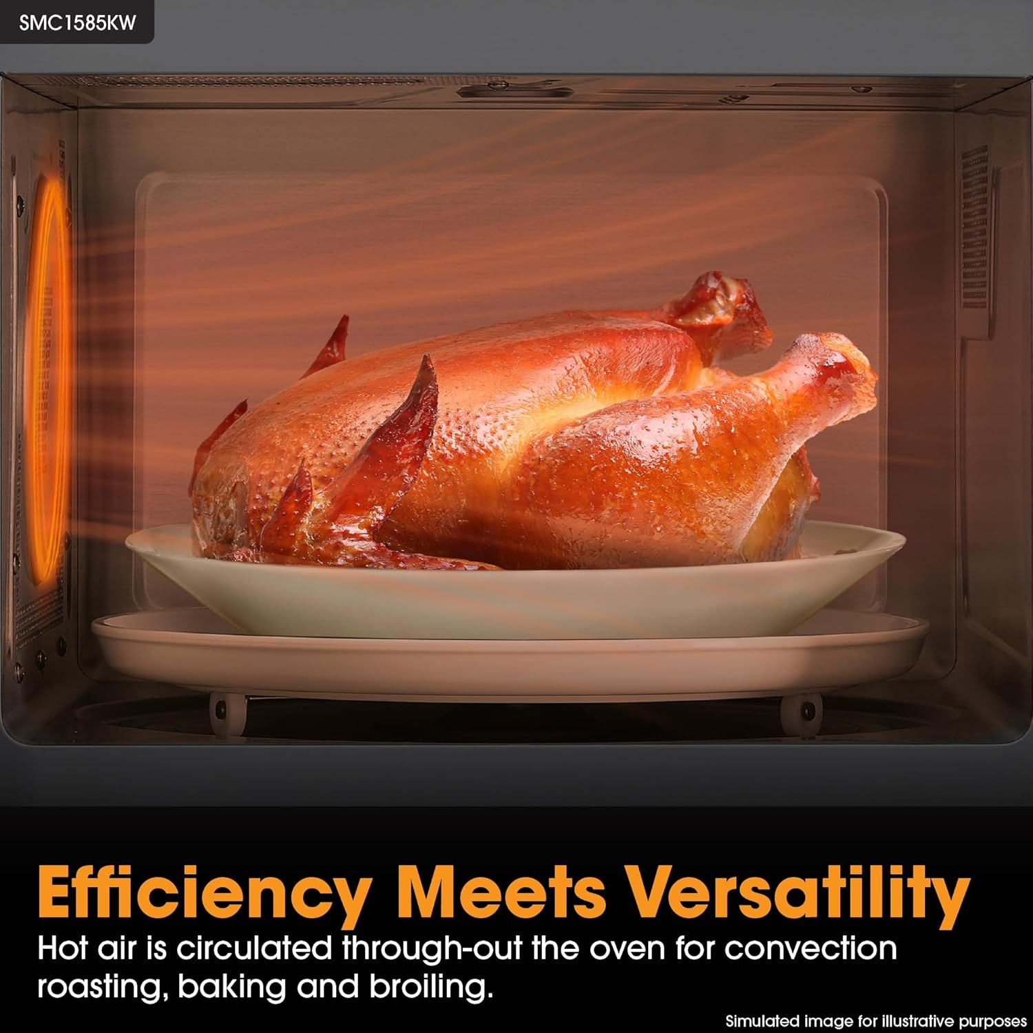 SHARP Convection Countertop Microwave Oven with Removeable 15.4" Carousel Turntable, 1.5 Cubic Feet, 900 Watt, Sensor Cooking, White - Image 13