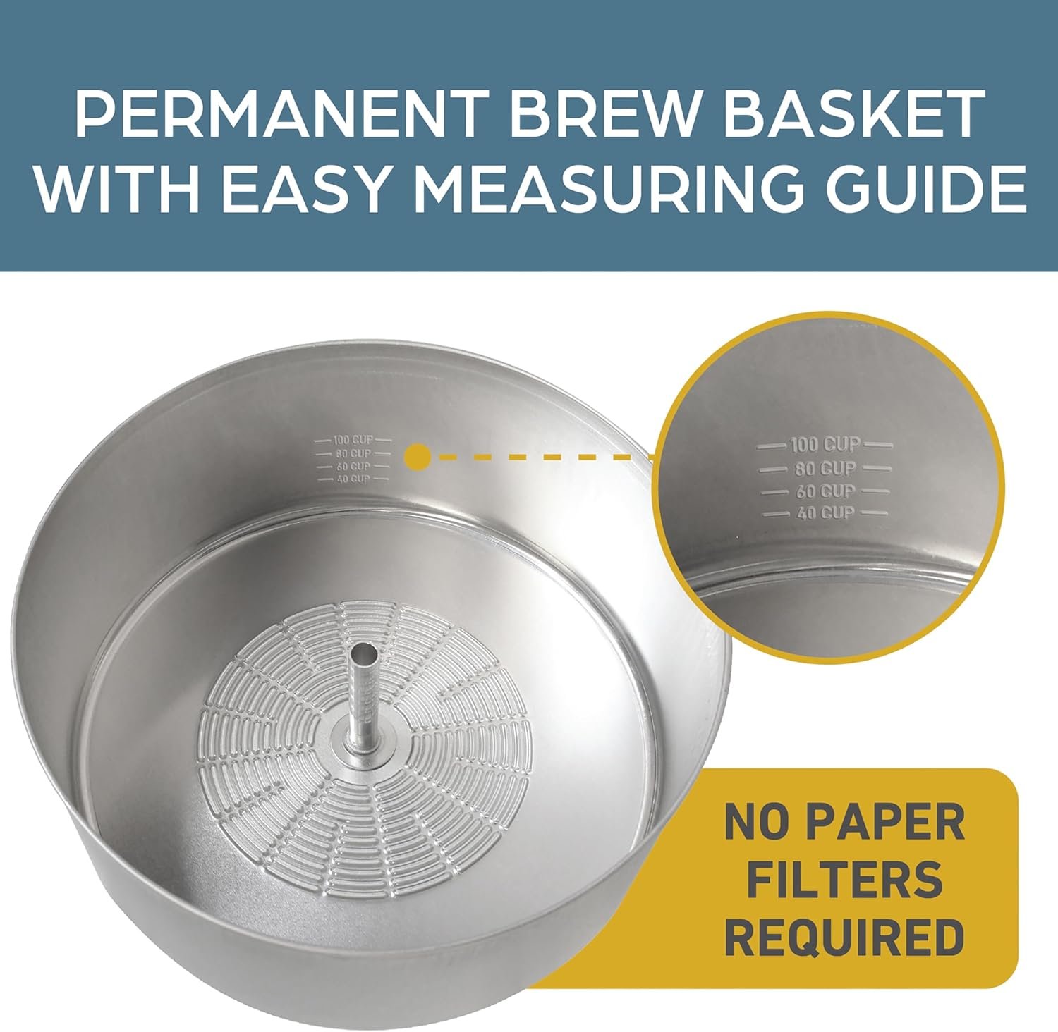 West Bend 33600 Coffee Urn Commercial Highly-Polished Aluminum NSF Approved Features Automatic Temperature Control Large Capacity with Fast Brewing and Easy Clean Up, 100-Cup, Silver - Image 4