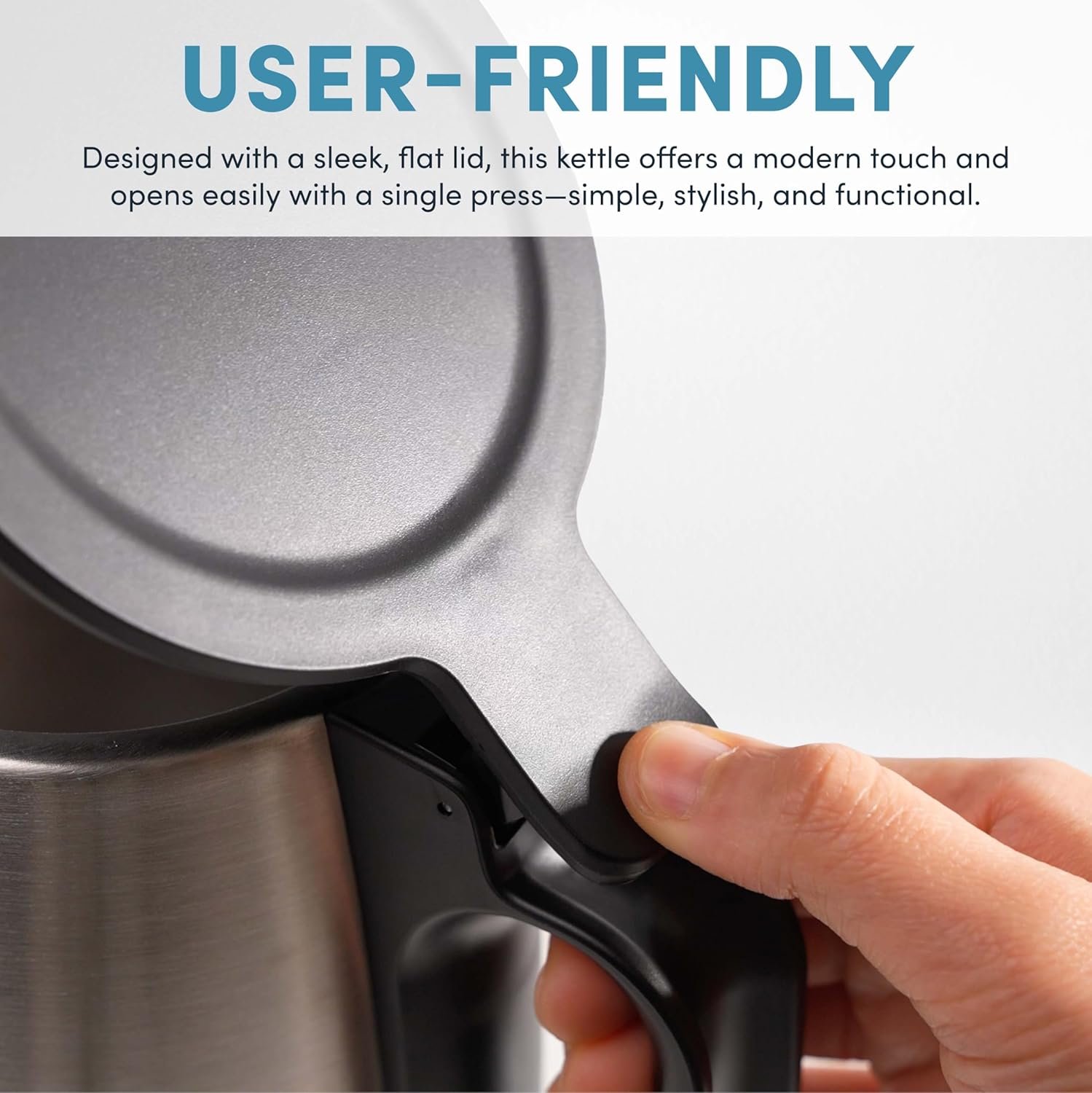 AROMA® 1.7-Liter Electric Kettle with Rapid Boil and Auto-Shut-Off in Stainless Steel (AWK-1401SB) - Image 5