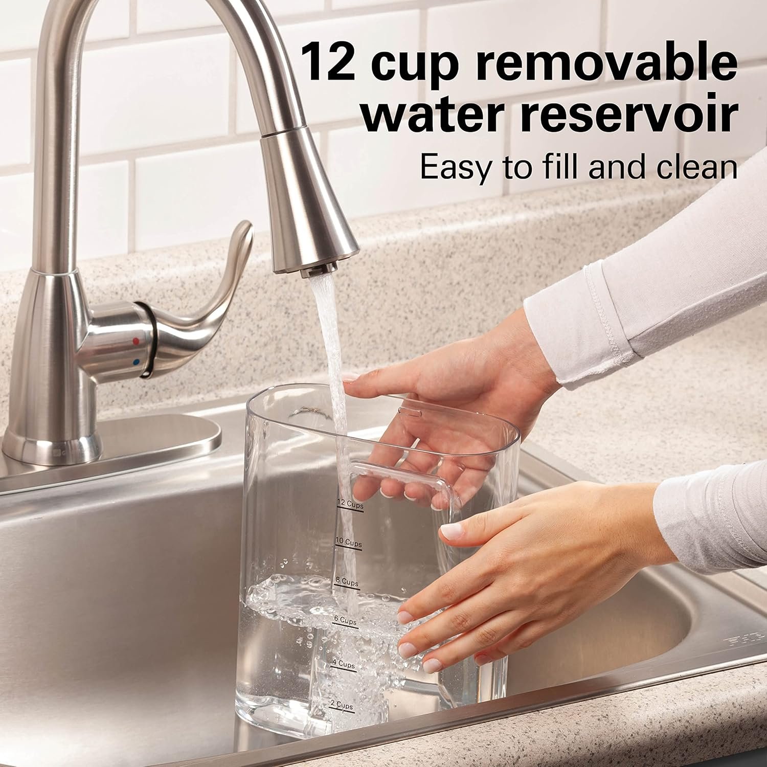 Hamilton Beach One Press Programmable Dispensing Drip Coffee Maker with 12 Cup Internal Brew Pot, Removable Water Reservoir, Black Next Gen (47600) - Image 6