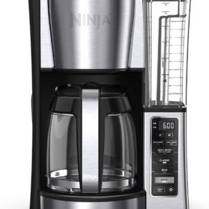 Ninja 12-Cup Programmable Coffee Brewer, 2 Brew Styles, Adjustable Warm Plate, 60oz Water Reservoir, Delay Brew – Black/Stainless Steel