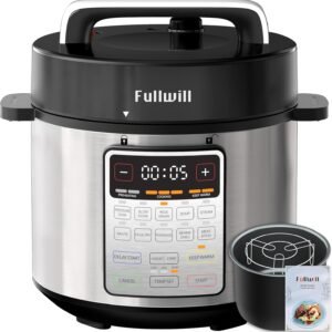 Fullwill Electric Pressure Cooker Uni 6qt, 9-in-1 Multi-Functional Slow Cooker, Rice Cooker, Yogurt Maker, Cake Maker, Sauté Pan, Steamer, Food Warmer, Soup Maker