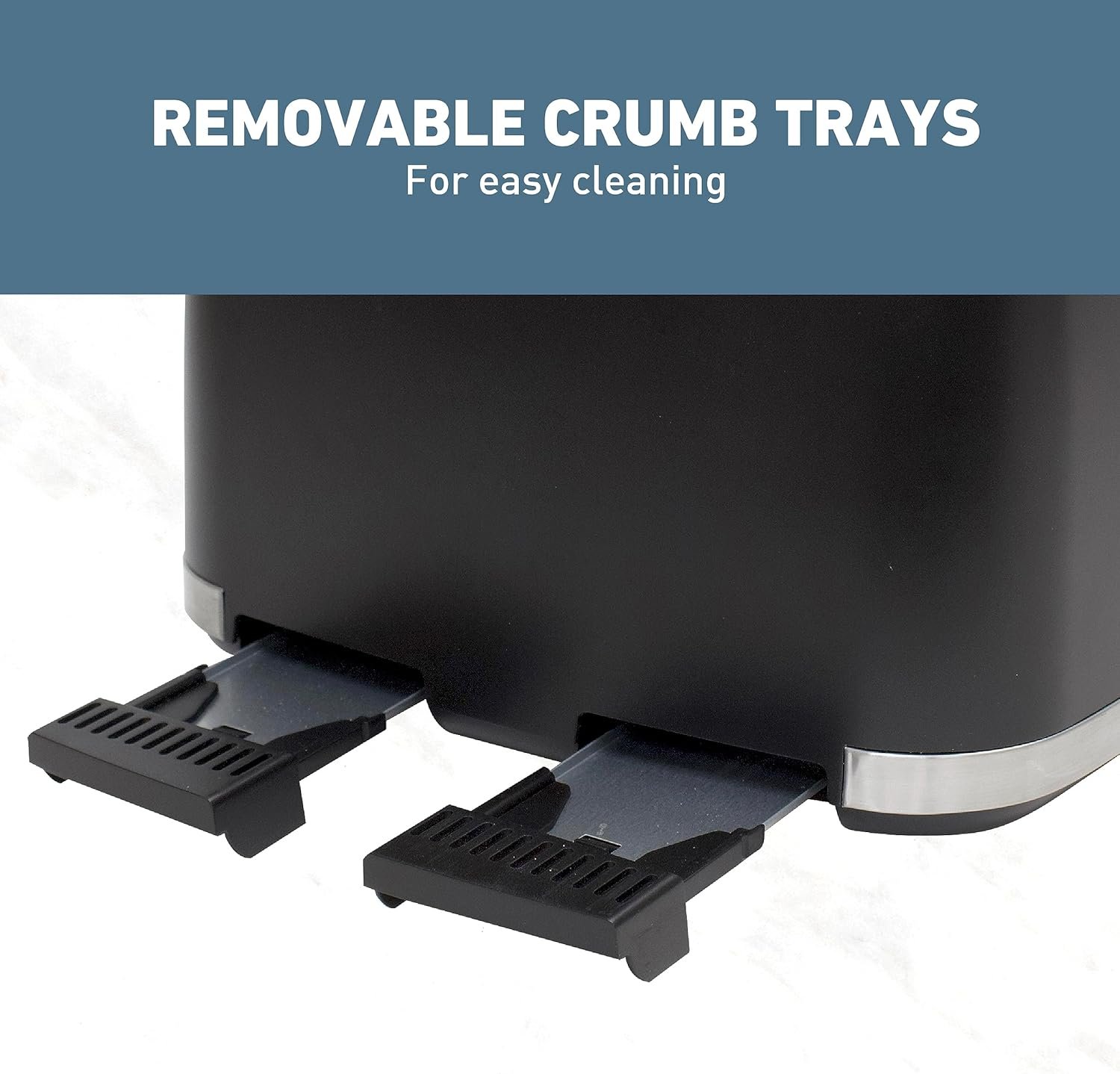 West Bend Toaster 2-Slice Extra-Wide and Deep Slots with 3 Functions and 7 Shade Settings Manual Toast Lift Lever Auto Shut-Off and Removable Crumb Tray, 1500-Watts, Black - Image 4