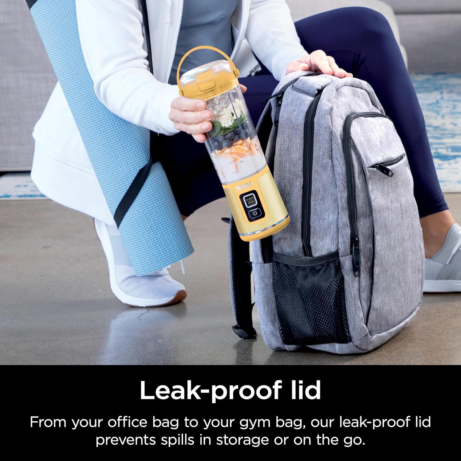 Ninja Blast Portable Blender, Cordless, 18oz. Vessel, Personal Blender For-Shakes and Smoothies, BPA Free, Leakproof-Lid and Sip Spout, USB-C Rechargeable, Dishwasher Safe, Lemon Meringue, BC151LB - Image 5