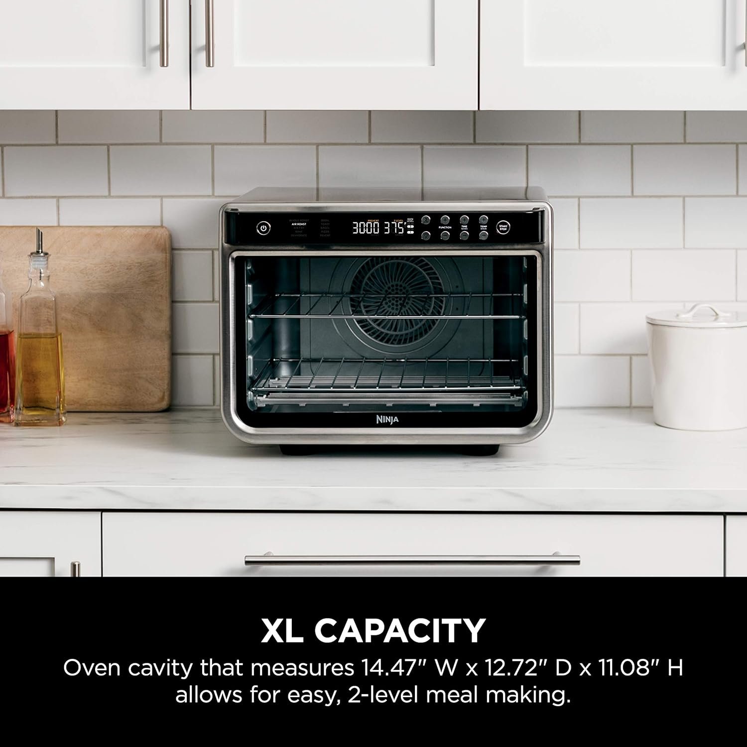 Ninja Air Fryer & Toaster Oven | Foodi Series, XL Pro Air Oven Kitchen Countertop Convection | 10-in-1 Functions | Fits a 5-lb Chicken & Sheet Pan of Vegetables | 1800 Watts | Stainless Steel | DT201 - Image 10