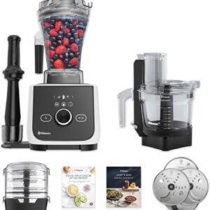 Vitamix Ascent X4 Gourmet SmartPrep Kitchen System with Food Processor Attachment plus 2 additional Blade Discs, 48-ounce Container with SELF-DETECT, Polar White