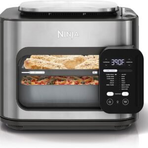 Ninja Combi All-in-One Multicooker, Oven, & Air Fryer, Complete Meals in 15 Mins, 14-in-1 Functions, Combi Cooker + Air Fry, Bake, Roast, Slow Cook and More, 3 Accessories, Stainless Steel, SFP701