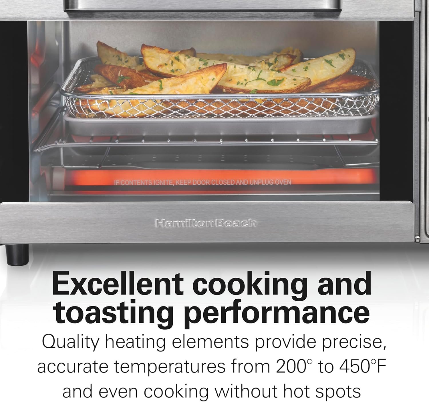 Hamilton Beach Sure-Crisp Air Fryer Toaster Oven Combo, Fits 9” Pizza, 4 Slice Capacity, Powerful Circulation, Auto Shutoff, Stainless Steel (31403) - Image 6