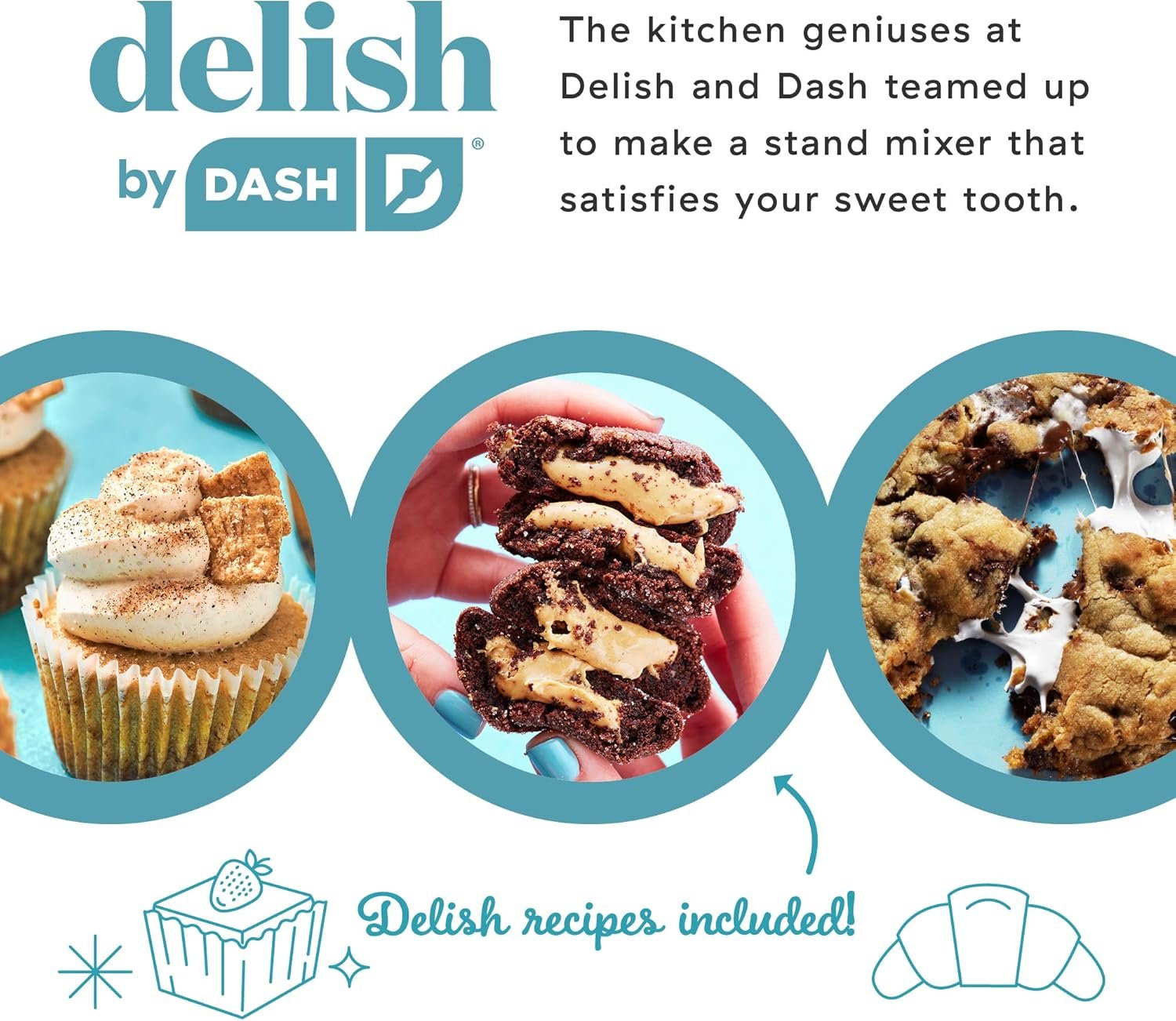 DASH Delish by DASH Compact Stand Mixer, 3.5 Quart with Beaters & Dough Hooks Included - Blue - Image 4