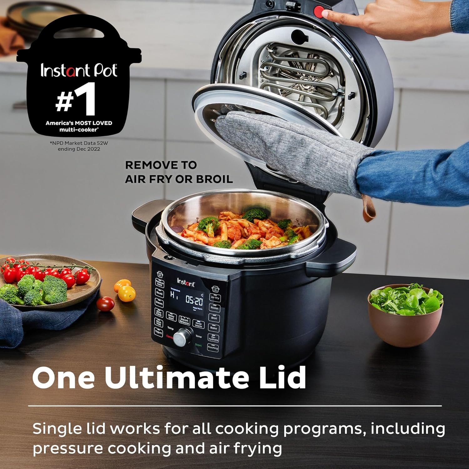 Instant Pot Duo Crisp Ultimate Lid, 13-in-1 Air Fryer and Pressure Cooker Combo, Sauté, Slow Cook, Bake, Steam, Warm, Roast, Dehydrate, Sous Vide, & Proof, App With Over 800 Recipes, 6.5 Quart, Black - Image 3