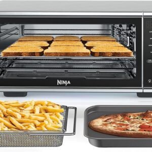 Ninja SP201 Digital Air Fry Pro Countertop 8-in-1 Oven with Extended Height, XL Capacity, Flip Up & Away Capability for Storage Space, with Air Fry Basket, Wire Rack & Crumb Tray, Silver