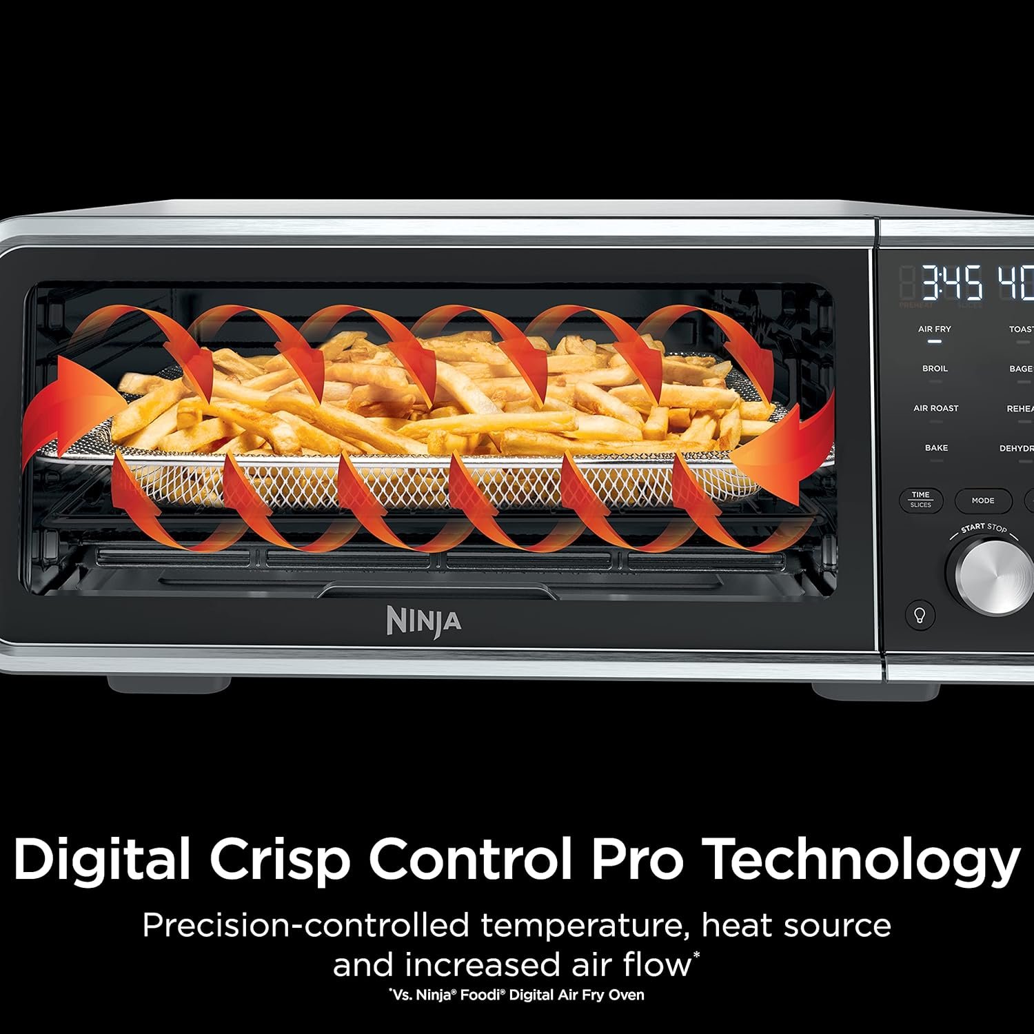 Ninja SP201 Digital Air Fry Pro Countertop 8-in-1 Oven with Extended Height, XL Capacity, Flip Up & Away Capability for Storage Space, with Air Fry Basket, Wire Rack & Crumb Tray, Silver - Image 5
