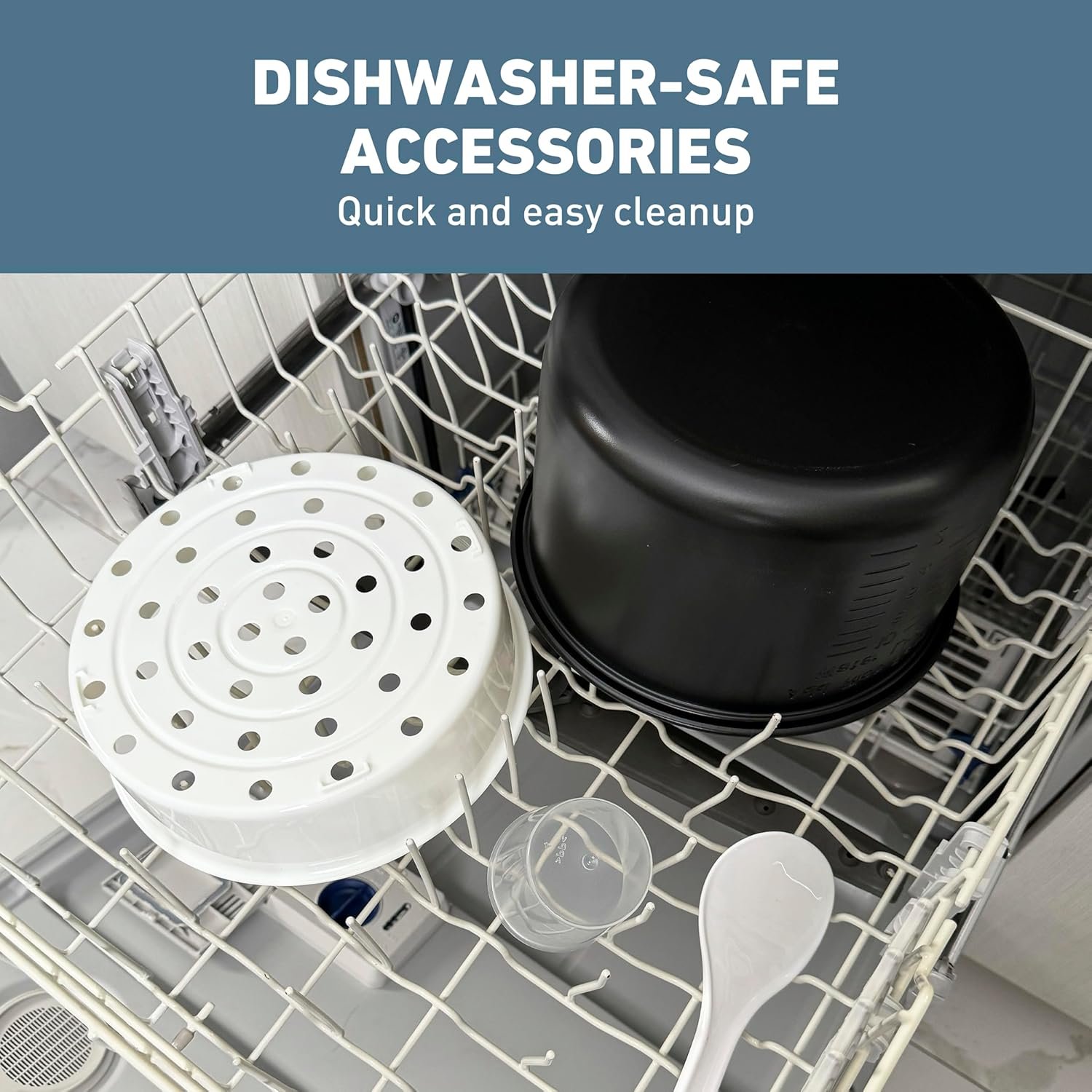 West Bend Rice & Grain Multi Cooker Programmable with 9 Preset Functions, Features Delay Start and Keep Warm Functions and Steam Basket, 20 Cups Cooked, Stainless Steel - Image 5