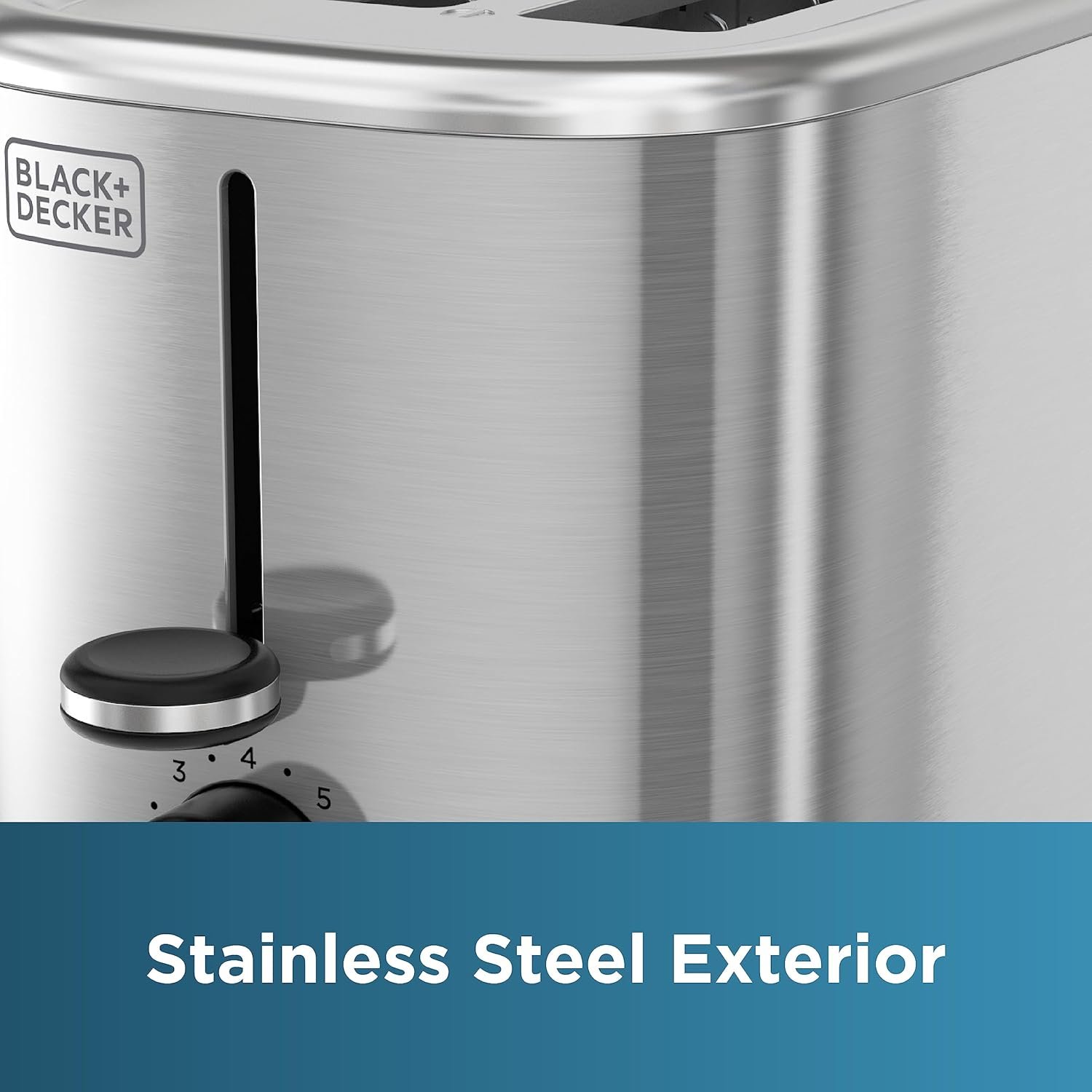 BLACK+DECKER® 2-Slice Toaster with 7 Toast Shade Settings, Extra-Wide Slots for Bagels, Stainless Steel Exterior Finish - Image 5
