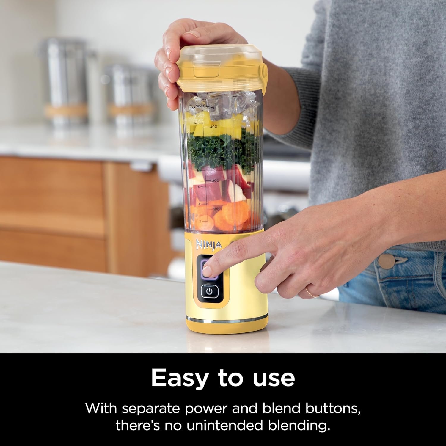 Ninja Blast Portable Blender, Cordless, 18oz. Vessel, Personal Blender For-Shakes and Smoothies, BPA Free, Leakproof-Lid and Sip Spout, USB-C Rechargeable, Dishwasher Safe, Lemon Meringue, BC151LB - Image 6