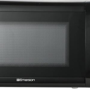 Emerson MW7302B Compact Countertop Microwave Oven with Touch Control, LED Display, 700W, 10 Power Levels, 6 Auto Menus, Glass Turntable and Child Safe Lock, 0.7 Cu., Ft. Black
