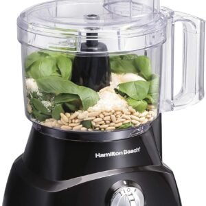 Hamilton Beach Food Processor & Vegetable Chopper for Slicing, Shredding, Mincing, and Puree, 8 Cup, Black