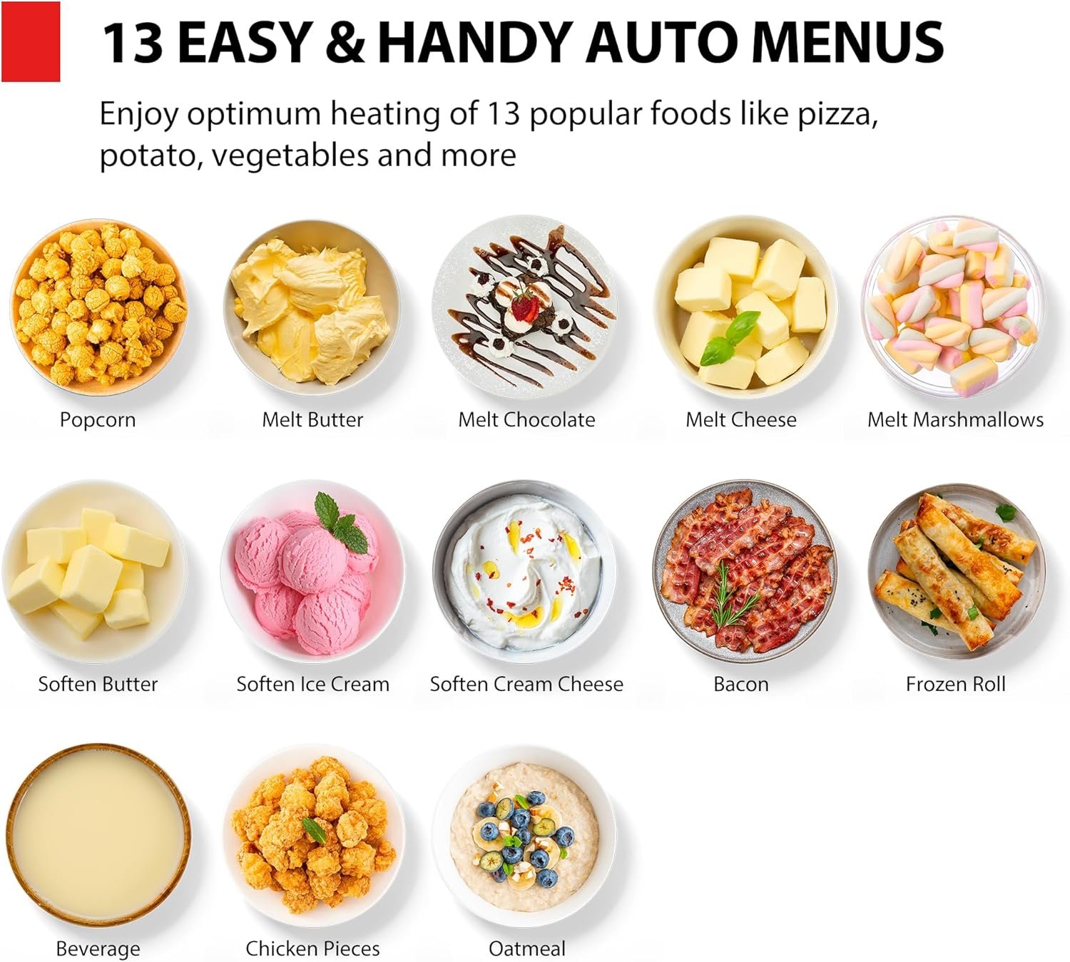 TOSHIBA ML4-EM12PA(BS) Countertop Microwave Oven with Stylish Design As Kitchen Essentials, Smart Sensor, 13 Auto Menus&Mute Function, 1.2 Cu Ft with 12.4" Turntable, 1000W, Black Stainless Steel - Image 4