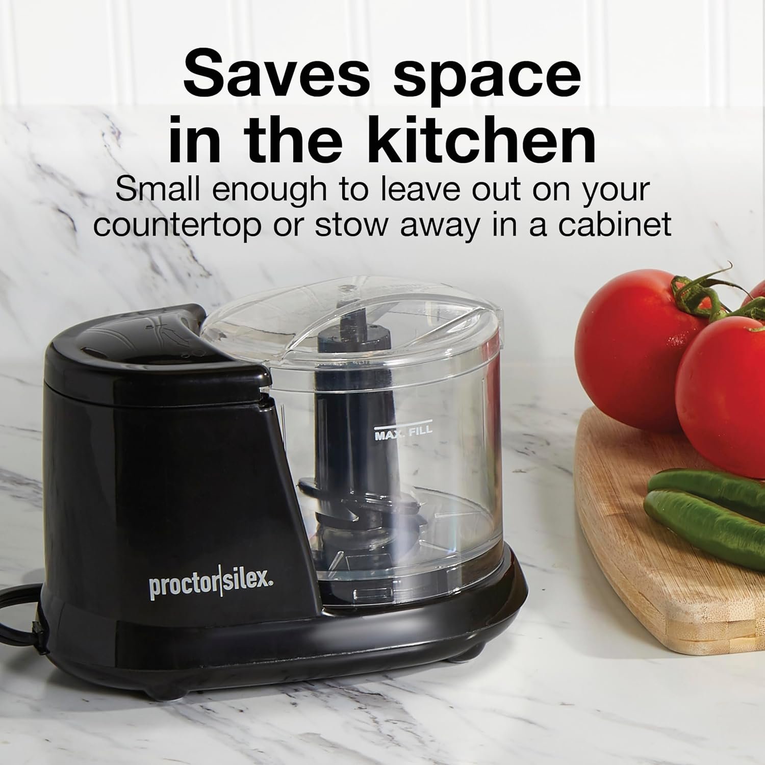 Proctor Silex Durable Electric Vegetable Chopper & Mini Food Processor for Chopping, Puree & Emulsify, 1.5 Cup, Black - Image 6