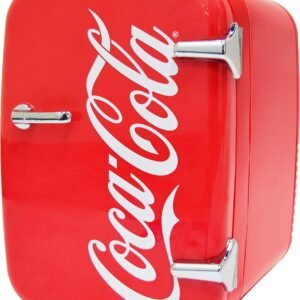 Cooluli Retro Coca-Cola Mini Fridge for Bedroom – Car, Office Desk & College Dorm Room – 4L/6 Can 12V Portable Cooler & Warmer for Food, Drinks & Skincare – AC/DC and Exclusive USB Option (Coke, Red)