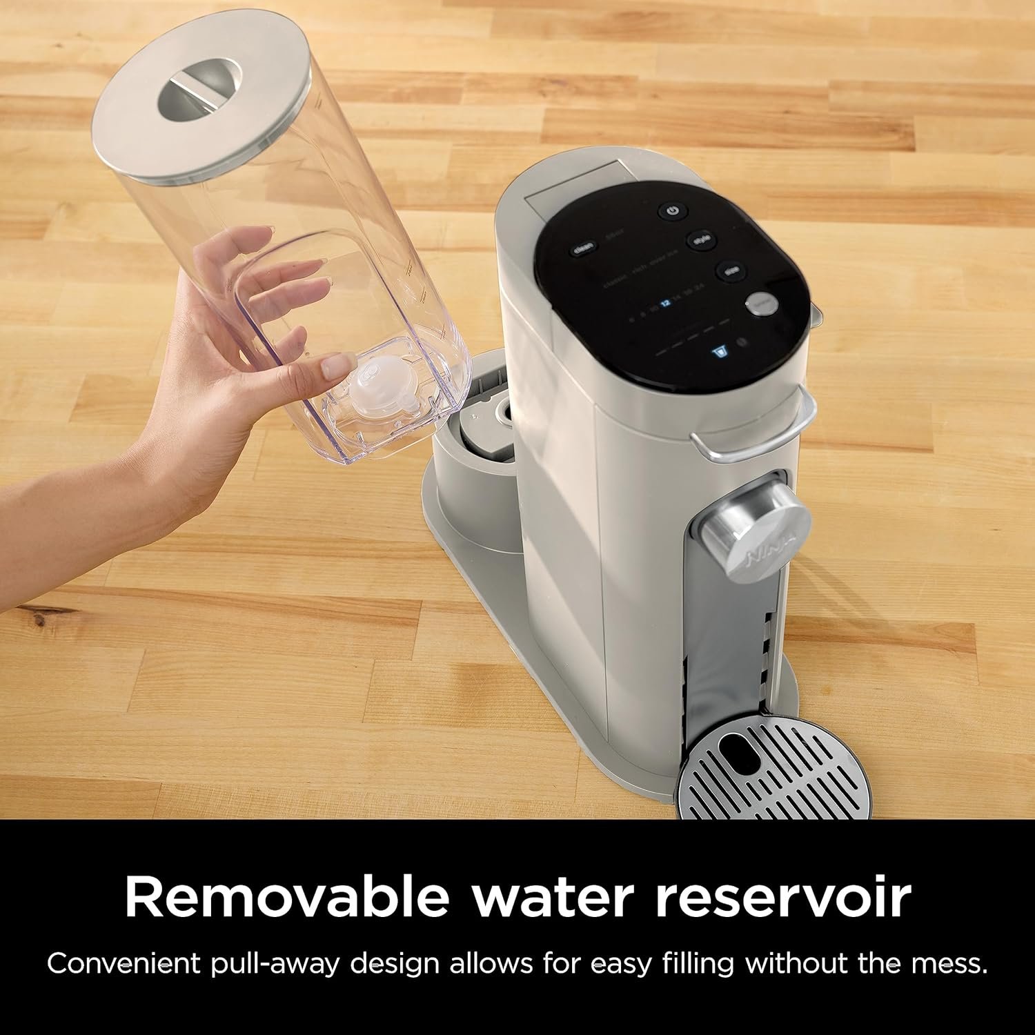 Ninja Pods & Grounds Single-Serve Coffee Maker, K-Cup Pod Compatible, Brews Grounds, Compact Design, 56-oz. Reservoir, 6-oz. Cup to 24-oz. Travel Mug Brew Sizes, Iced Coffee Maker, Stone, PB041ST - Image 6