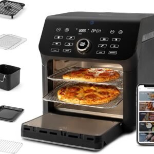 COSORI Air Fryer Toaster Oven Combo, 10 Qt Family Size, 14-in-1 Functions with Dehydrate, Roast, Smart Control Through Phone & Voice, 1000+ In-APP Recipes & 6 Dishwasher -Safe Accessories, Black