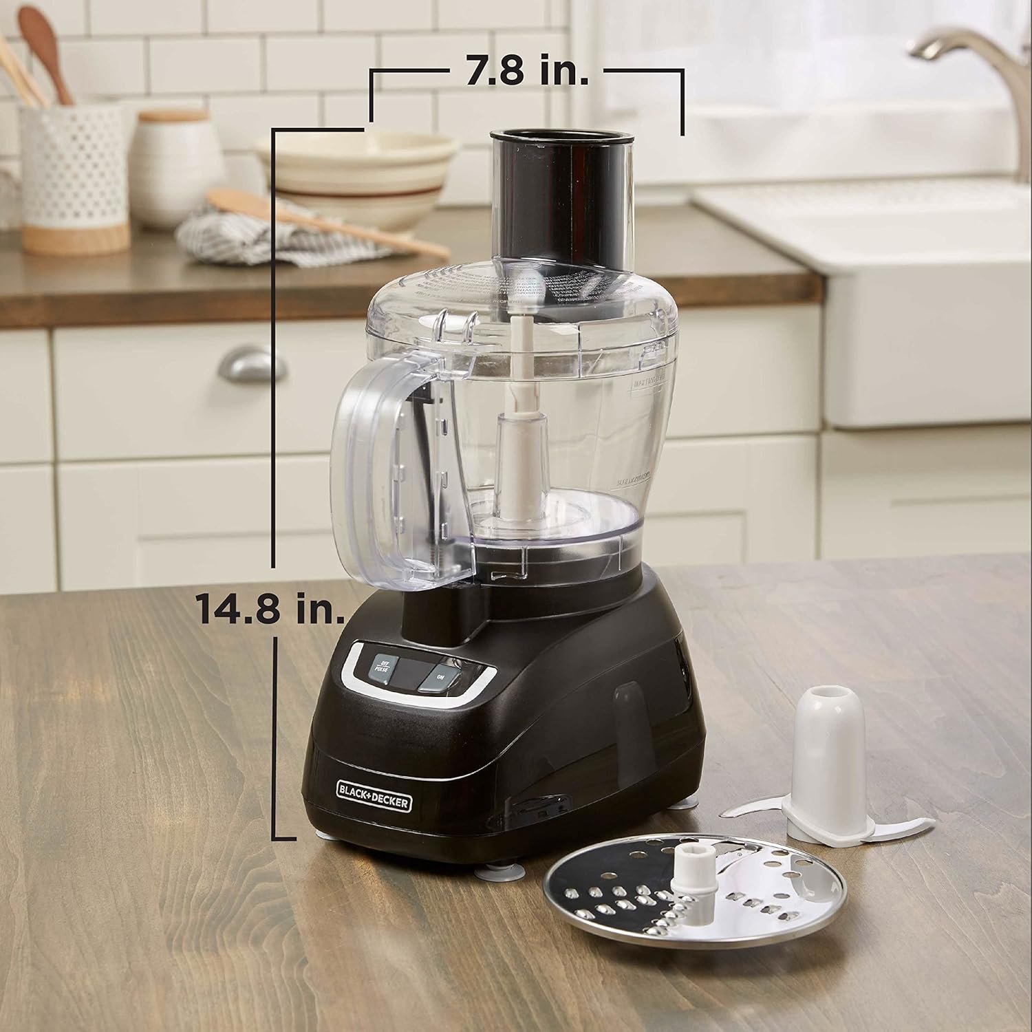BLACK+DECKER FP1600B 8-Cup Food Processor with Stainless Steel Blade, Black - Image 8