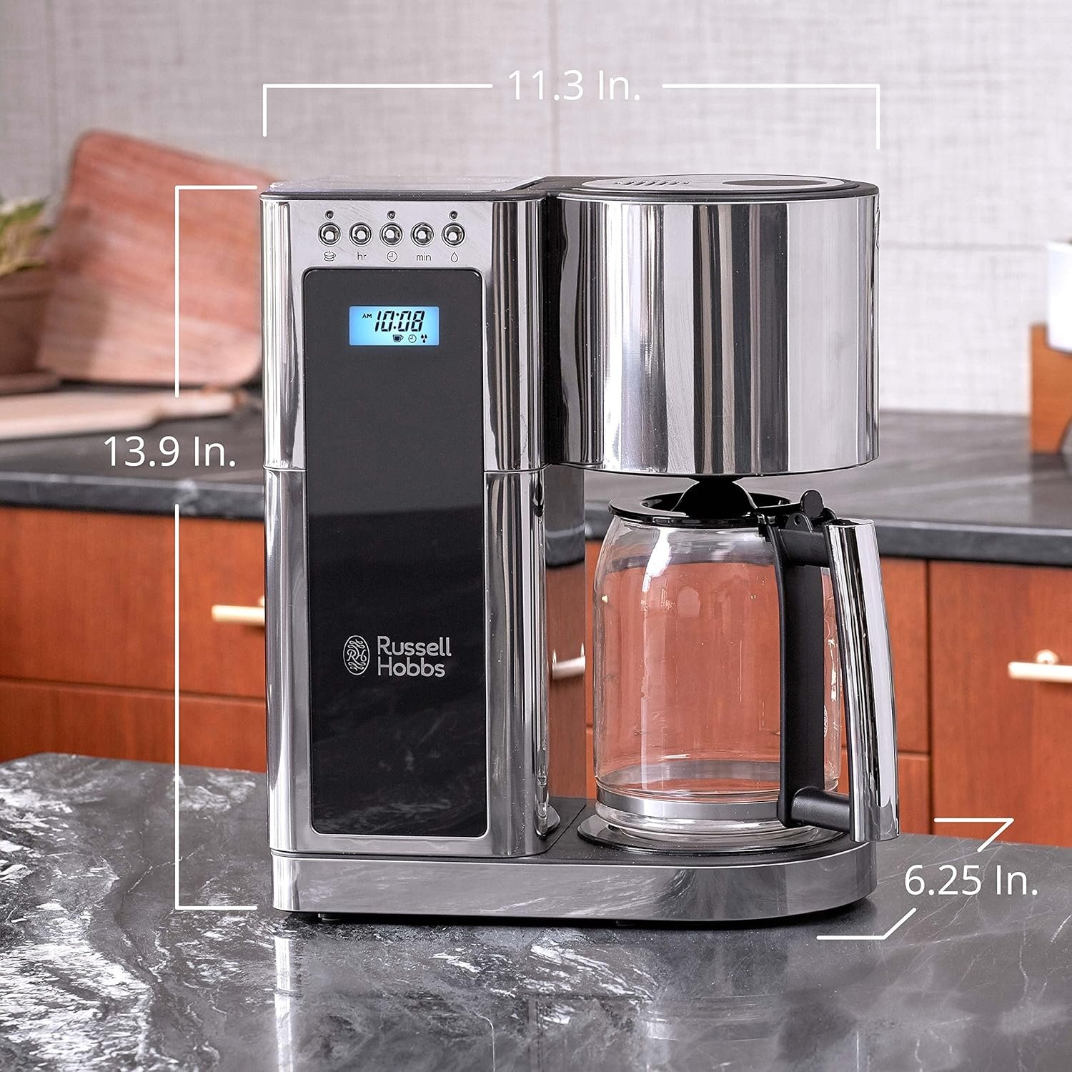 Russell Hobbs Glass Series 8-Cup Coffeemaker, Black & Stainless Steel, CM8100BKR - Image 7